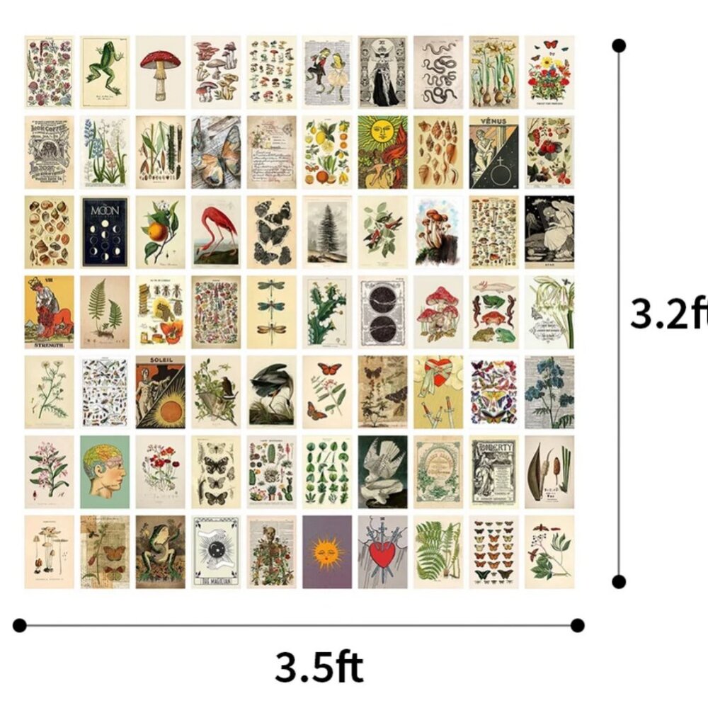 Classical Vintage Wall Collage Kit - 70 Pieces